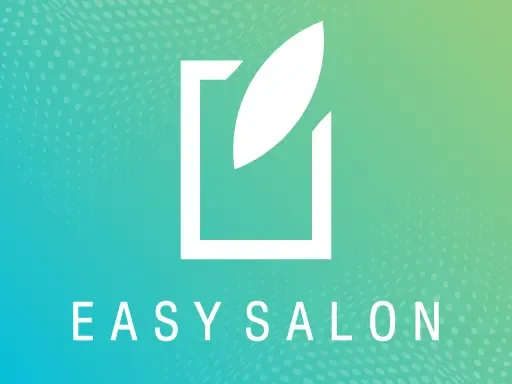 Logo EasySalon, chữ trắng trên nền xanh lục chuyển sắc